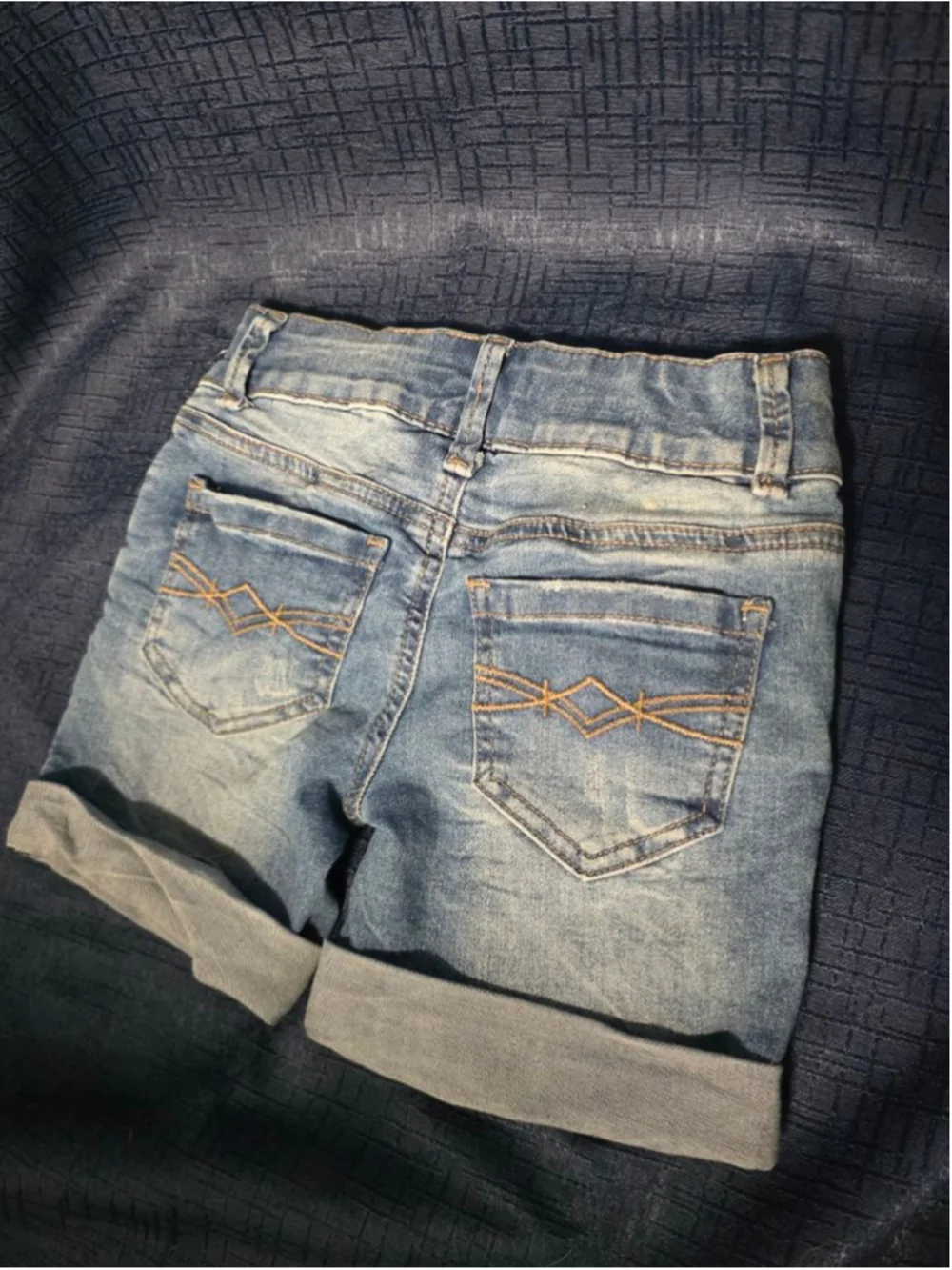 Girls Mudd Blue Denim Bermuda Shorts Size 7 Y2K